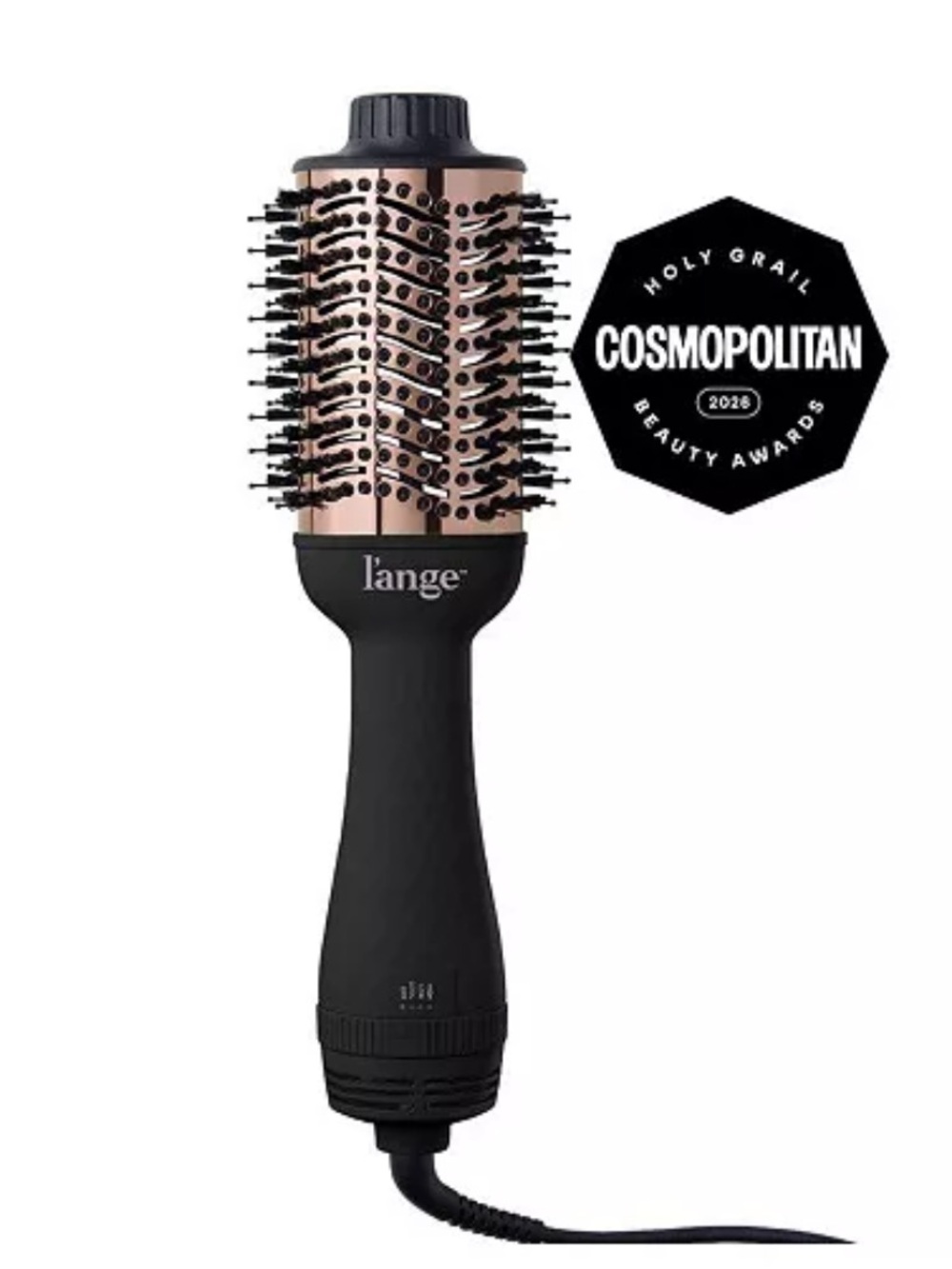 L’ange Black and Rose Gold Round Brush for Styling Drying and Volume